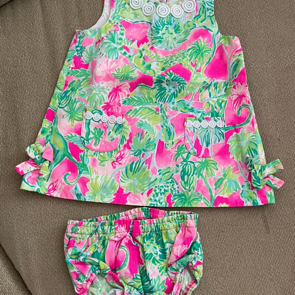 Lilly Pulitzers baby girls dress and bloomer set